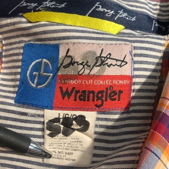 Wrangler George Straight Men’s Plaid One Pocket Button Down Western Shirt Large - Picture 7 of 8